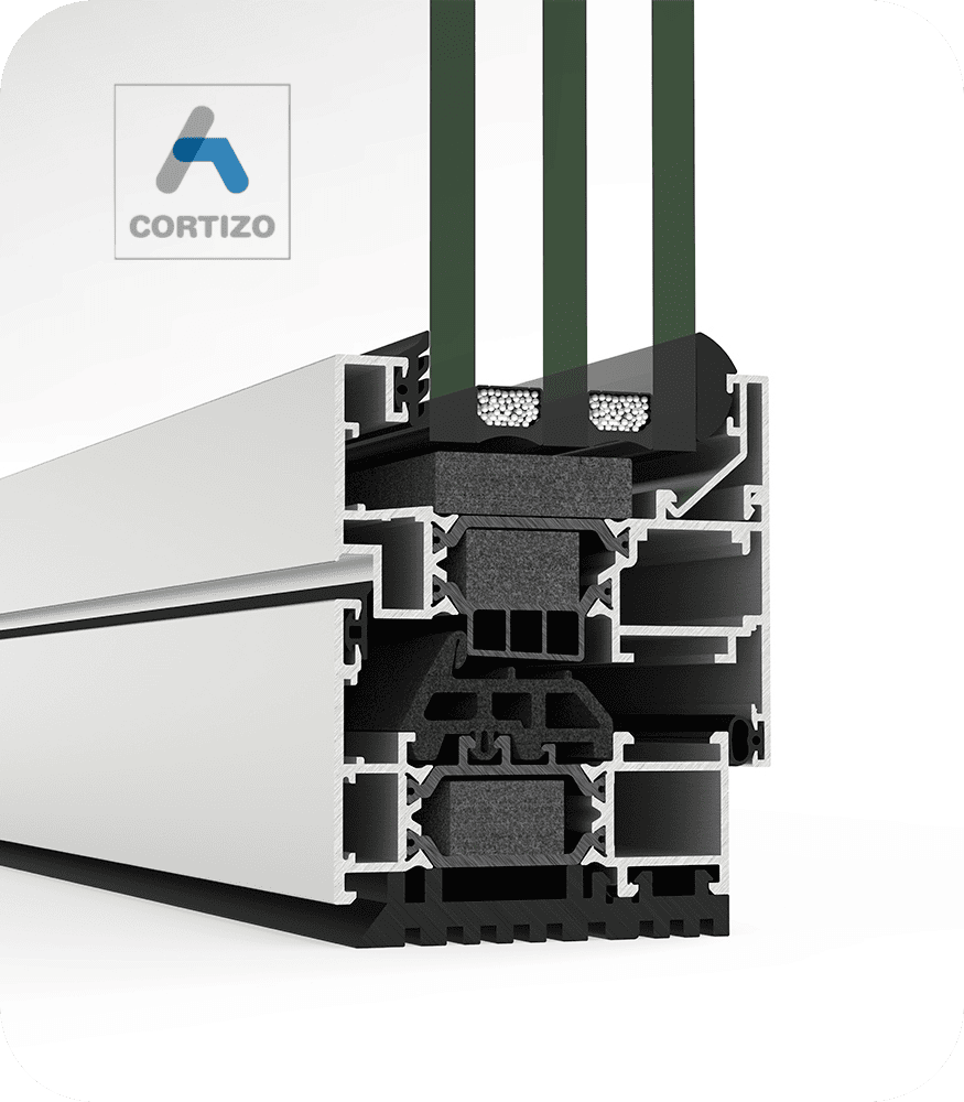 Fenêtre aluminium Cortizo 2 vantaux et plus sur mesure