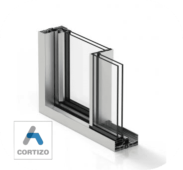 Baie coulissante aluminium Cortizo COR Vision sur mesure