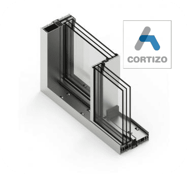 Baie coulissante aluminium Cortizo COR Vision Plus sur mesure