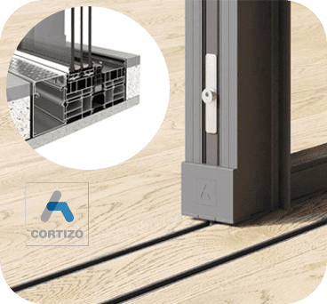 Baie coulissante aluminium Cortizo COR Vision Plus sur mesure