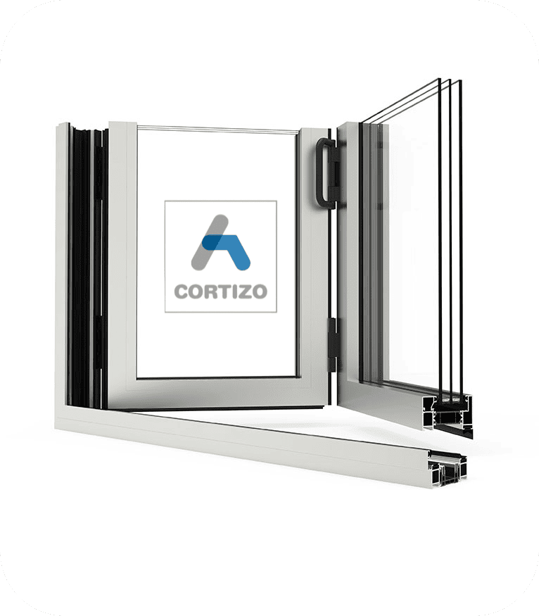 Baie accordéon aluminium Cortizo sur mesure