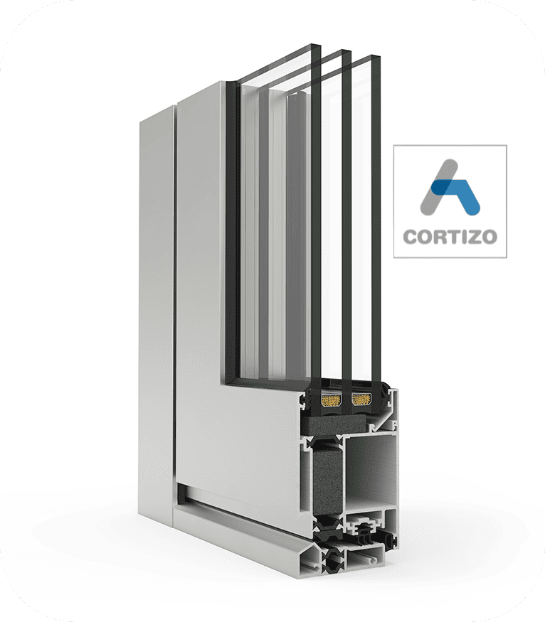 Porte d’entrée aluminium Cortizo sur mesure