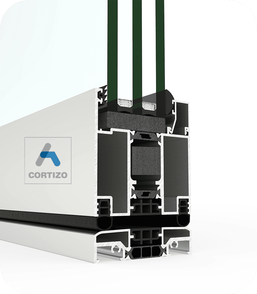 Porte d’entrée aluminium Cortizo sur mesure