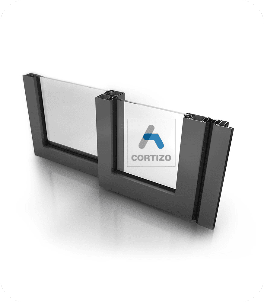 Porte automatique coulissante aluminium Cortizo sur mesure