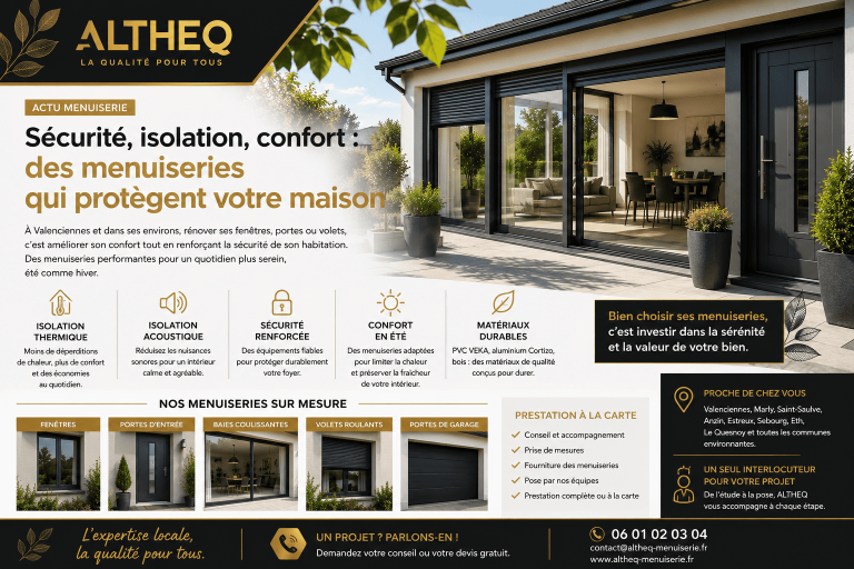 Sécurité, isolation, confort : pourquoi vos menuiseries jouent un rôle essentiel dans votre maison à Valenciennes