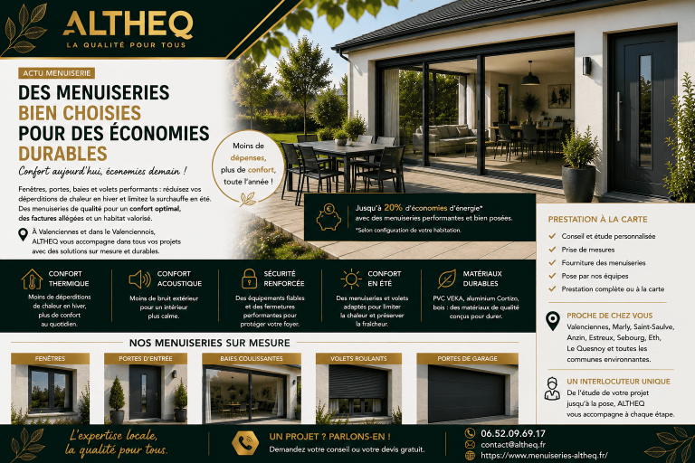 Des menuiseries bien choisies pour des économies durables à Valenciennes et ses environs