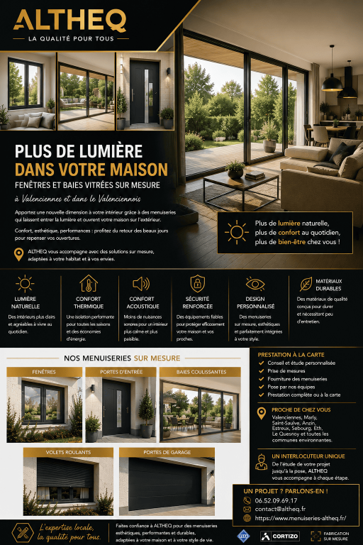 Plus de lumière dans votre maison : fenêtres et baies vitrées sur mesure à Valenciennes