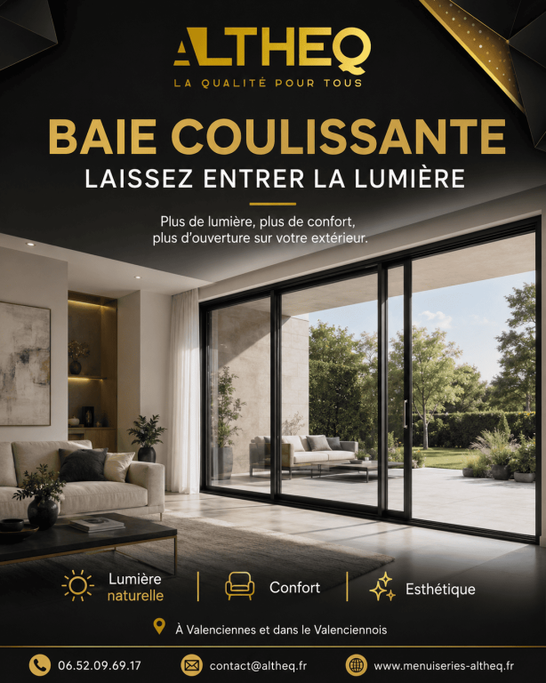 Baie coulissante : laissez entrer la lumière et agrandissez votre espace de vie à Valenciennes