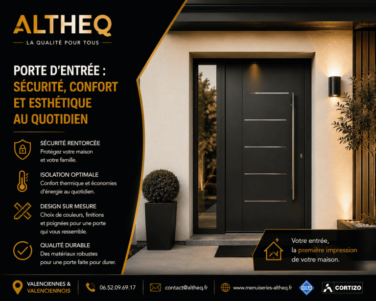 Porte d’entrée : sécurité, confort et esthétique au quotidien à Valenciennes